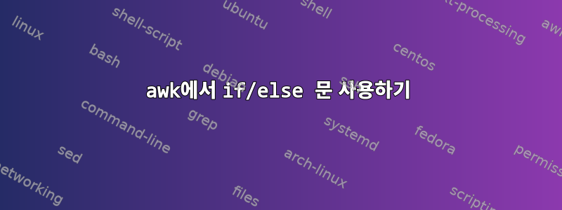 awk에서 if/else 문 사용하기