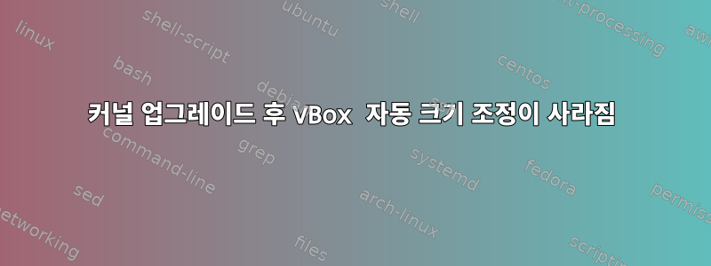 커널 업그레이드 후 VBox 자동 크기 조정이 사라짐