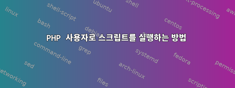 PHP 사용자로 스크립트를 실행하는 방법