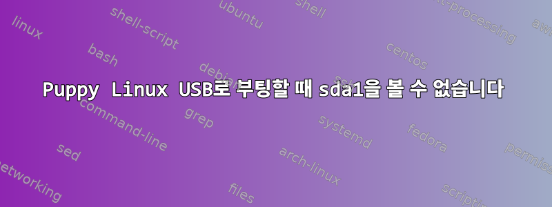 Puppy Linux USB로 부팅할 때 sda1을 볼 수 없습니다