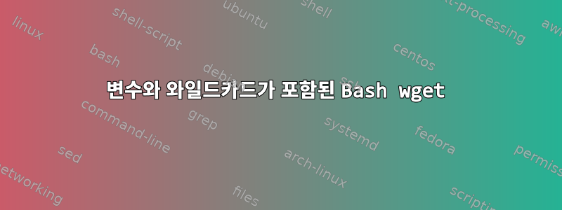 변수와 와일드카드가 포함된 Bash wget