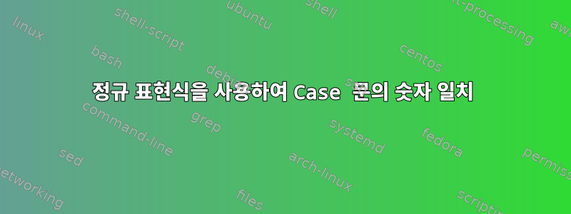 정규 표현식을 사용하여 Case 문의 숫자 일치