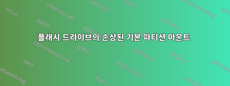 플래시 드라이브의 손상된 기본 파티션 마운트