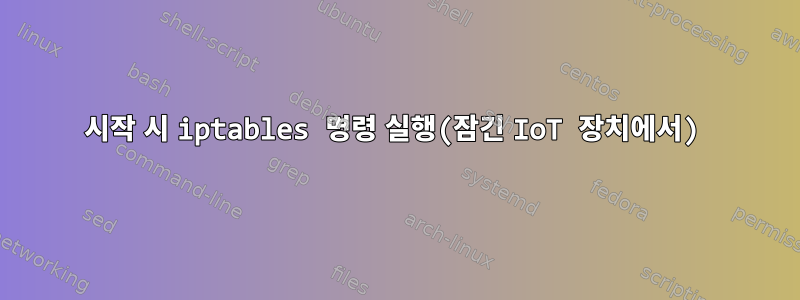 시작 시 iptables 명령 실행(잠긴 IoT 장치에서)