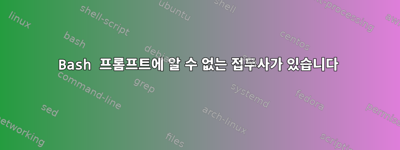 Bash 프롬프트에 알 수 없는 접두사가 있습니다