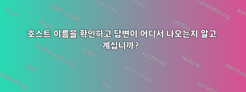 호스트 이름을 확인하고 답변이 어디서 나오는지 알고 계십니까?