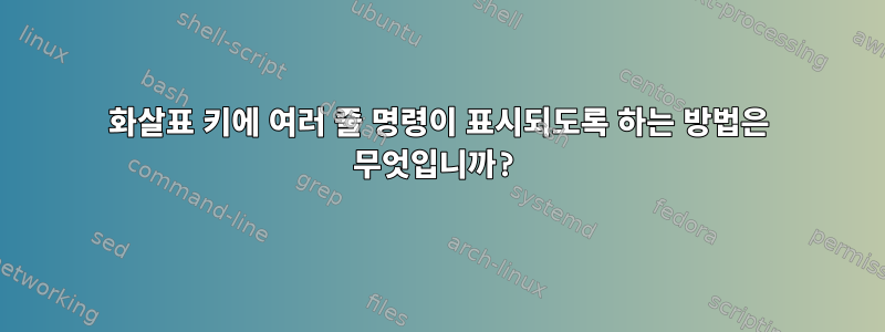 화살표 키에 여러 줄 명령이 표시되도록 하는 방법은 무엇입니까?