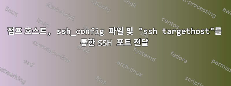 점프 호스트, ssh_config 파일 및 "ssh targethost"를 통한 SSH 포트 전달