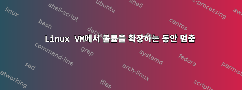 Linux VM에서 볼륨을 확장하는 동안 멈춤