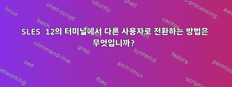 SLES 12의 터미널에서 다른 사용자로 전환하는 방법은 무엇입니까?