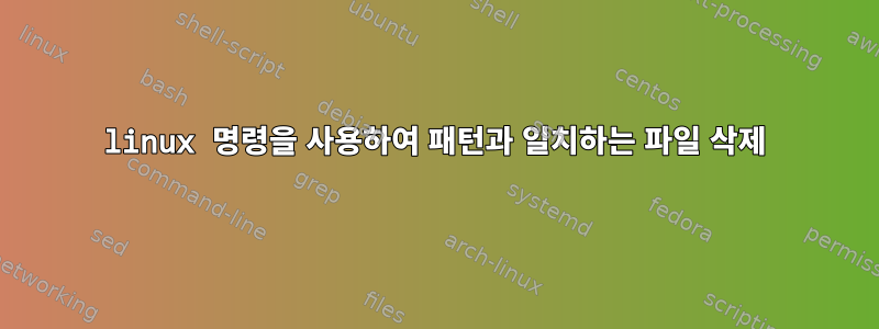 linux 명령을 사용하여 패턴과 일치하는 파일 삭제