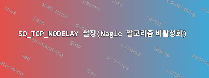 SO_TCP_NODELAY 설정(Nagle 알고리즘 비활성화)