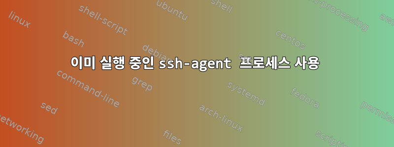 이미 실행 중인 ssh-agent 프로세스 사용