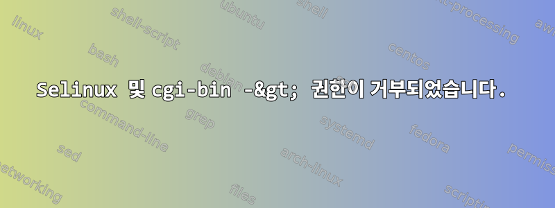 Selinux 및 cgi-bin -&gt; 권한이 거부되었습니다.