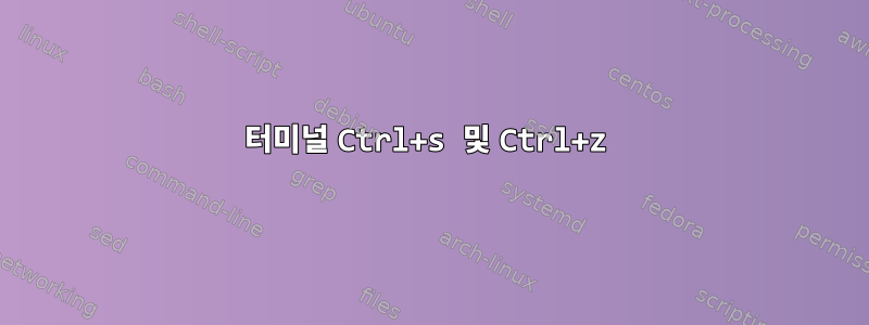 터미널 Ctrl+s 및 Ctrl+z