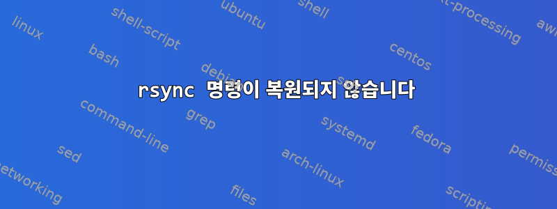 rsync 명령이 복원되지 않습니다