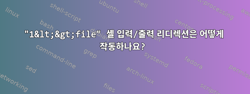 "1&lt;&gt;file" 셸 입력/출력 리디렉션은 어떻게 작동하나요?