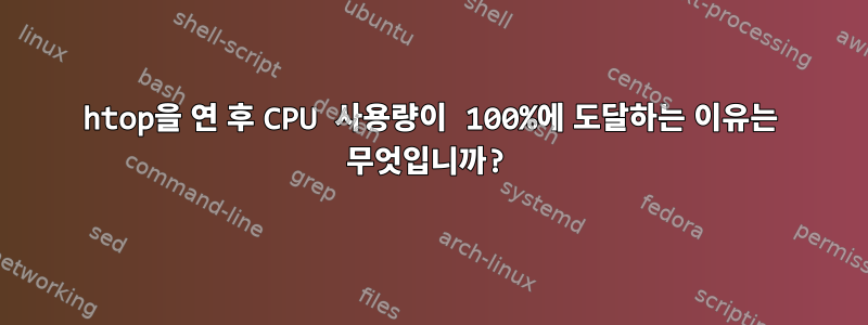 htop을 연 후 CPU 사용량이 100%에 도달하는 이유는 무엇입니까?