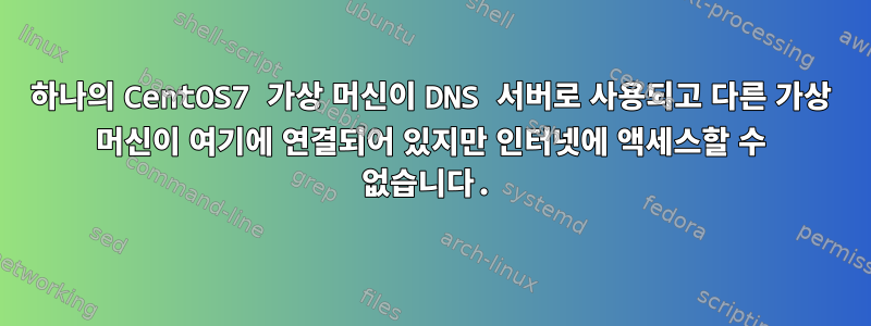 하나의 CentOS7 가상 머신이 DNS 서버로 사용되고 다른 가상 머신이 여기에 연결되어 있지만 인터넷에 액세스할 수 없습니다.