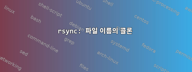 rsync: 파일 이름의 콜론