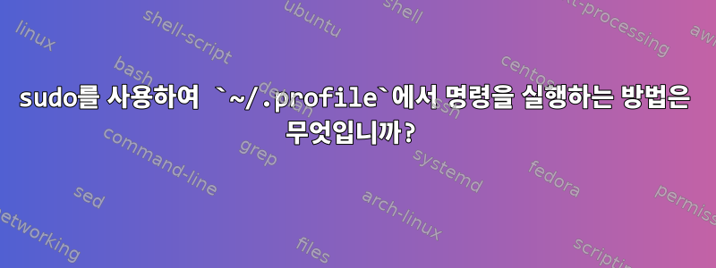 sudo를 사용하여 `~/.profile`에서 명령을 실행하는 방법은 무엇입니까?