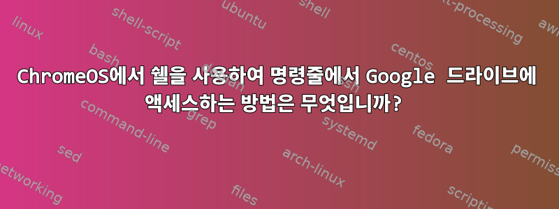 ChromeOS에서 쉘을 사용하여 명령줄에서 Google 드라이브에 액세스하는 방법은 무엇입니까?