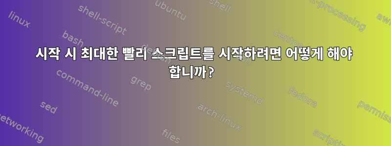 시작 시 최대한 빨리 스크립트를 시작하려면 어떻게 해야 합니까?