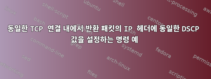 동일한 TCP 연결 내에서 반환 패킷의 IP 헤더에 동일한 DSCP 값을 설정하는 명령 예