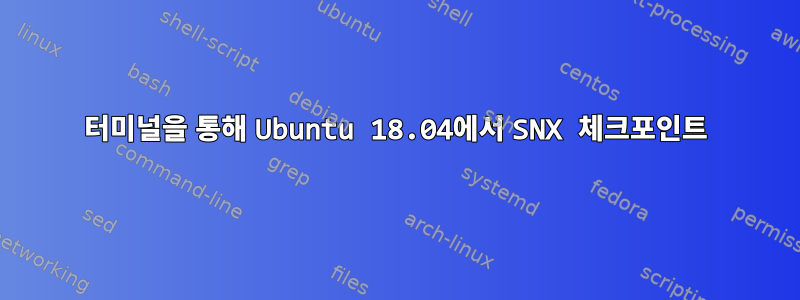 터미널을 통해 Ubuntu 18.04에서 SNX 체크포인트