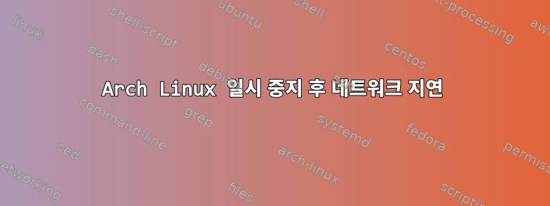 Arch Linux 일시 중지 후 네트워크 지연