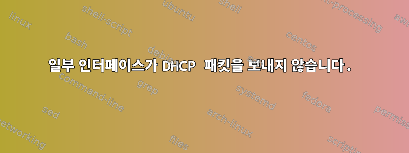 일부 인터페이스가 DHCP 패킷을 보내지 않습니다.