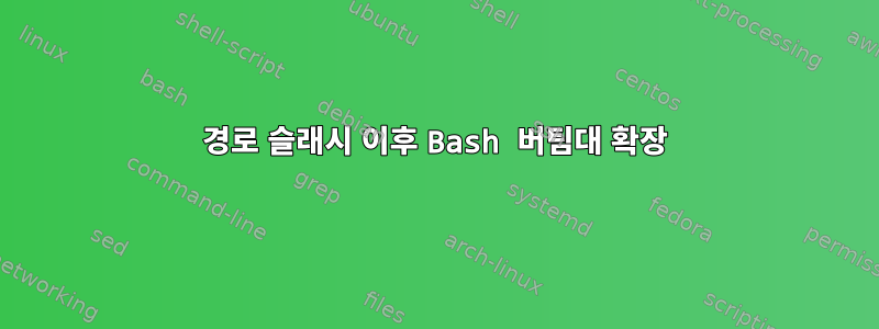 경로 슬래시 이후 Bash 버팀대 확장