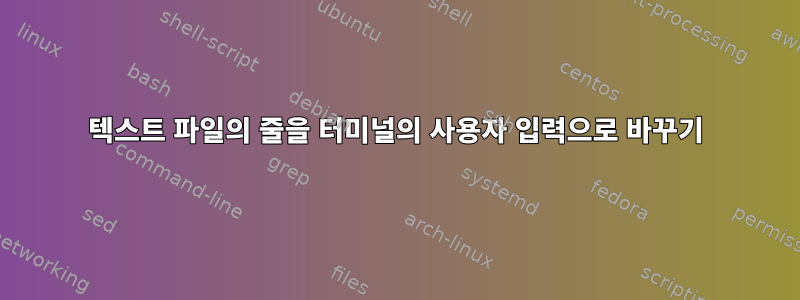 텍스트 파일의 줄을 터미널의 사용자 입력으로 바꾸기