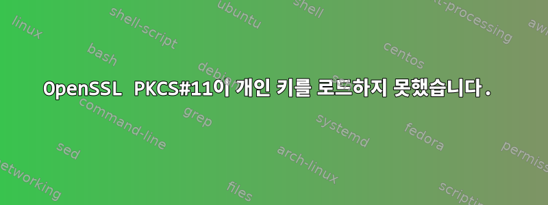 OpenSSL PKCS#11이 개인 키를 로드하지 못했습니다.