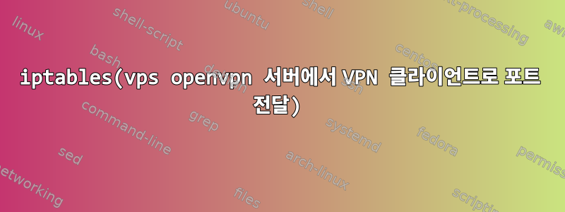 iptables(vps openvpn 서버에서 VPN 클라이언트로 포트 전달)