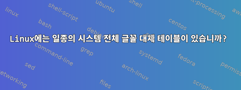 Linux에는 일종의 시스템 전체 글꼴 대체 테이블이 있습니까?