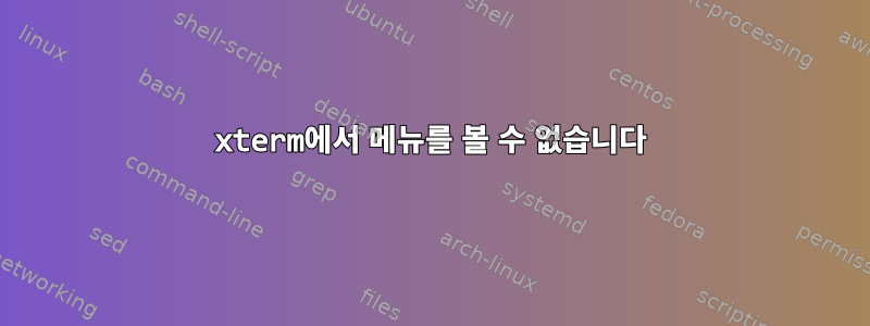 xterm에서 메뉴를 볼 수 없습니다