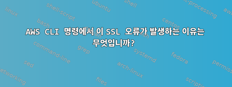 AWS CLI 명령에서 이 SSL 오류가 발생하는 이유는 무엇입니까?