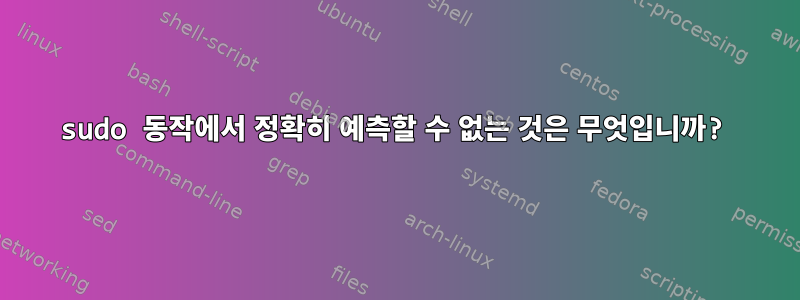 sudo 동작에서 정확히 예측할 수 없는 것은 무엇입니까?