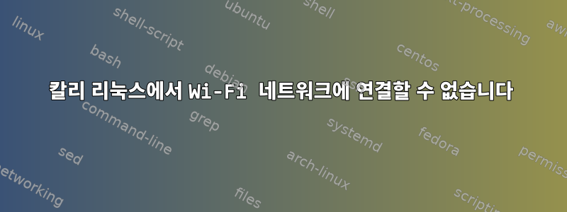 칼리 리눅스에서 Wi-Fi 네트워크에 연결할 수 없습니다