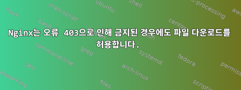 Nginx는 오류 403으로 인해 금지된 경우에도 파일 다운로드를 허용합니다.