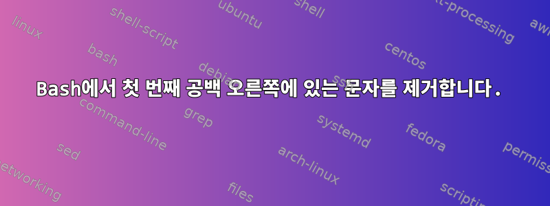 Bash에서 첫 번째 공백 오른쪽에 있는 문자를 제거합니다.