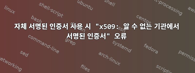 자체 서명된 인증서 사용 시 "x509: 알 수 없는 기관에서 서명된 인증서" 오류