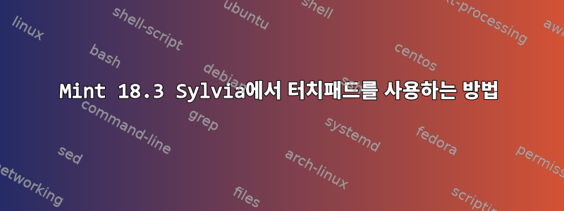 Mint 18.3 Sylvia에서 터치패드를 사용하는 방법