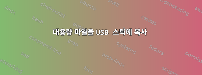 대용량 파일을 USB 스틱에 복사