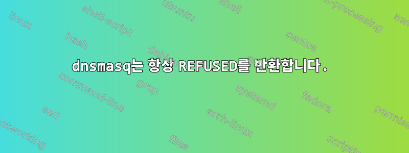 dnsmasq는 항상 REFUSED를 반환합니다.