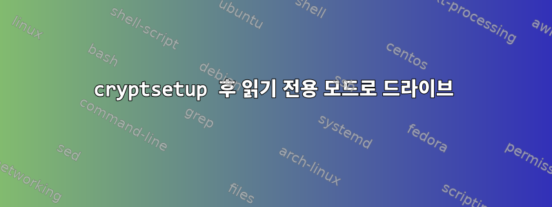 cryptsetup 후 읽기 전용 모드로 드라이브