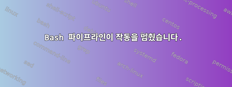 Bash 파이프라인이 작동을 멈췄습니다.