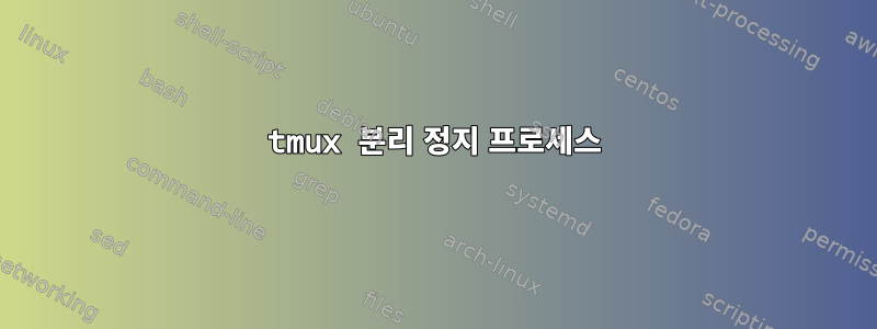 tmux 분리 정지 프로세스