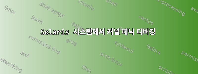 Solaris 시스템에서 커널 패닉 디버깅